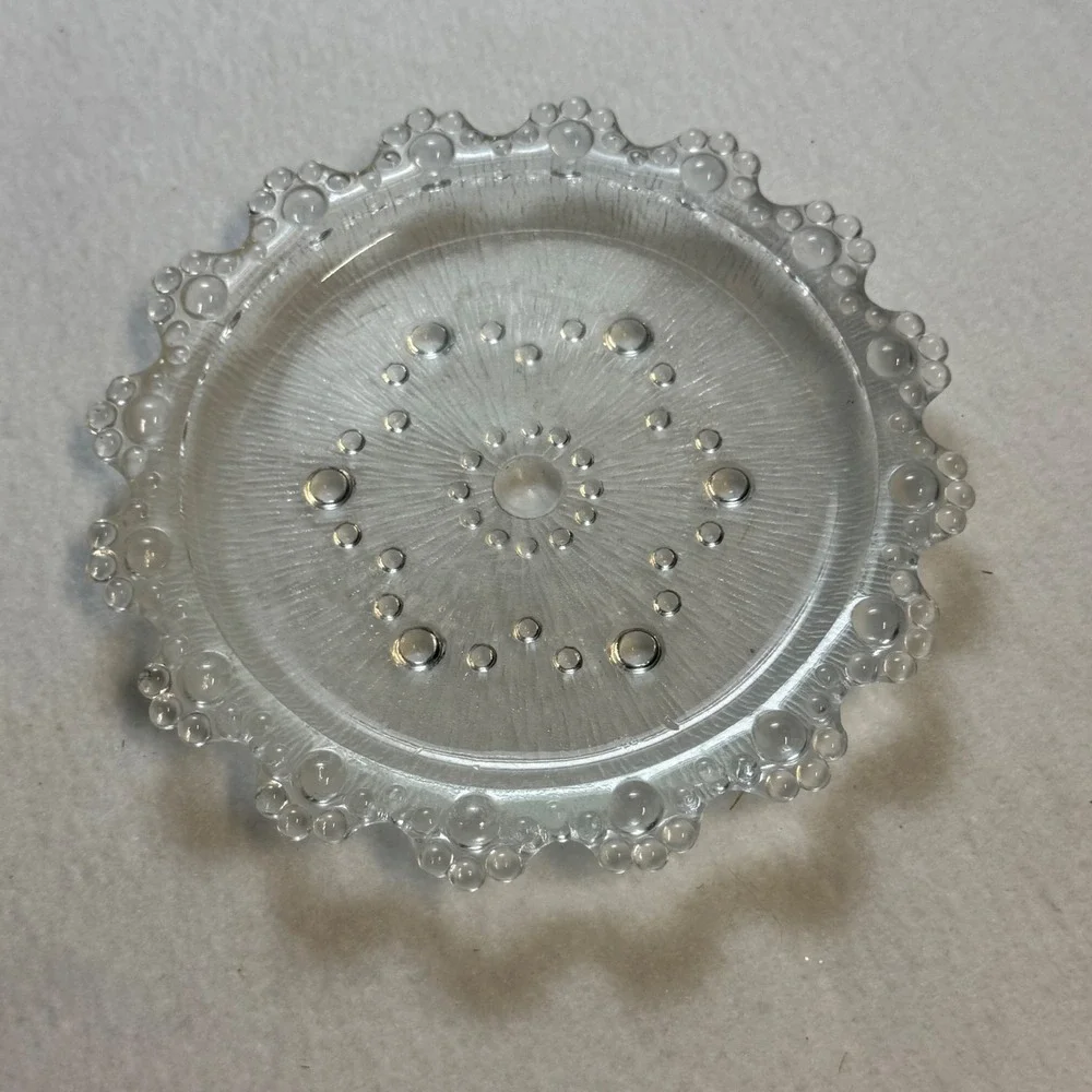 Round glass bubble trinket/jewlerytray Cottagecore